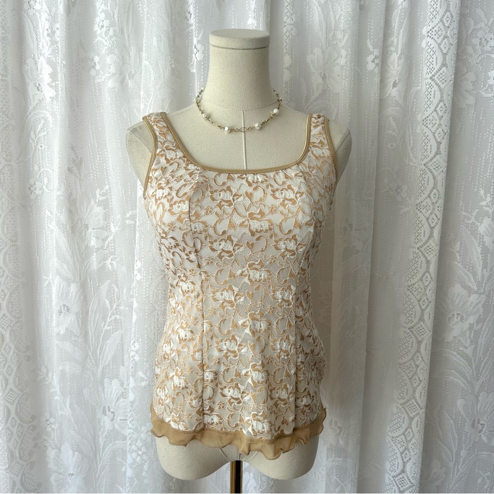 Vintage 1990's Cream Lace Tank Top!